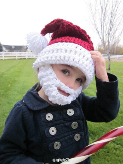 让宝宝长出小胡子的保暖毛线帽！