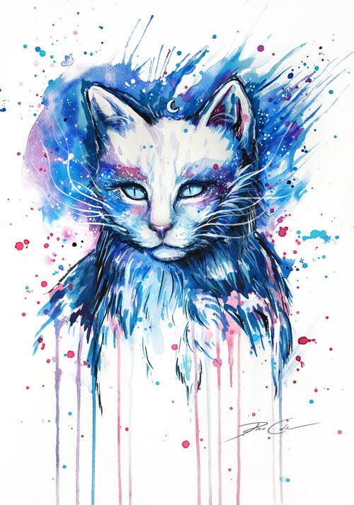 watercolor cat