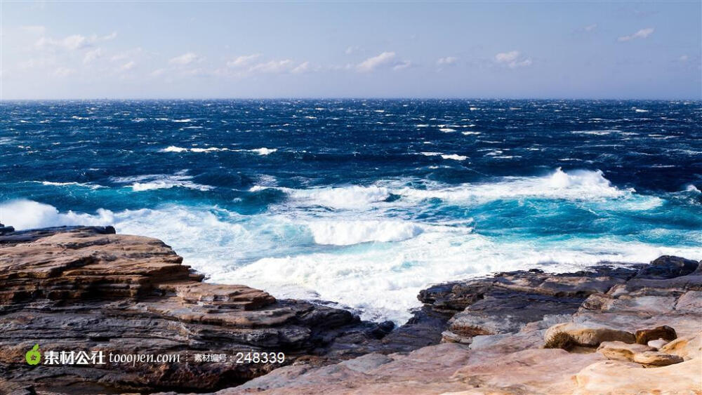 大海波浪有点绘画质感高清摄影背景图片素材