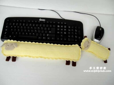 小绵羊键盘护手垫和鼠标护手垫 Sheep Keyboard Wrist Rest-钩针编织教程