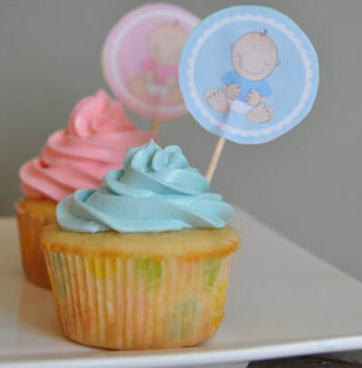 Baby Shower Cupcakes with Meringue Buttercream Frosting