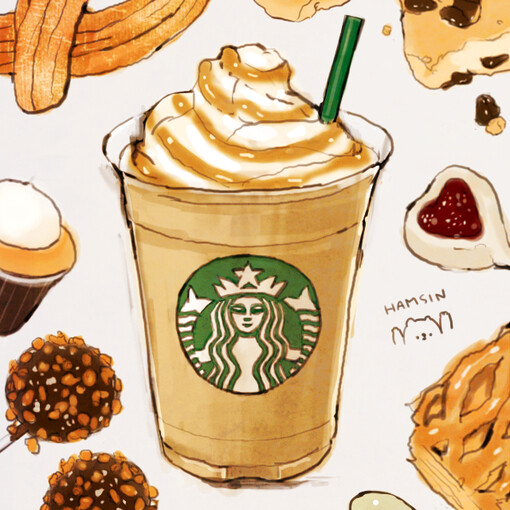 ★ STARBUCKS COFFEE ★、pixiv、插画、插画美食、k&amp;hamsin、美食、food