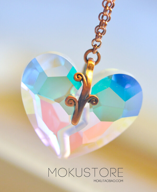 MokuStore●手工●施家水晶爱心毛衣链|项链BlazedHeart特