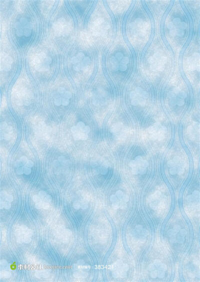 蓝色波浪花朵底纹图片设计背景