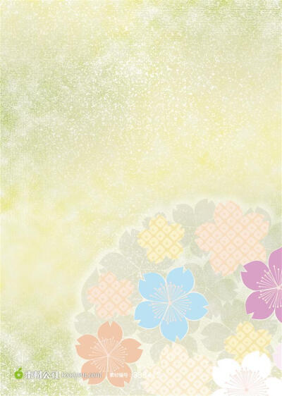 日式团花樱花底纹图片设计背景