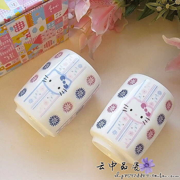 陶瓷餐具hellokitty敦厚风格随手杯涑口杯情侣杯枚装