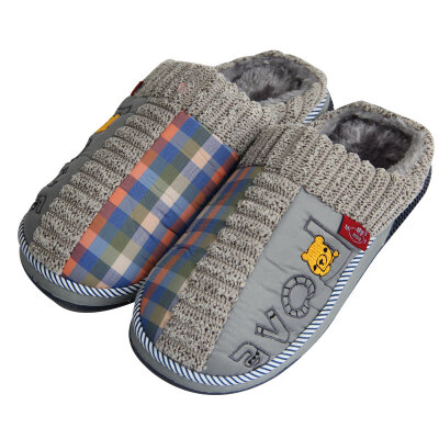 冬季居家室内羽绒布棉拖鞋厚底短毛毛两双包邮创意情侣拖鞋女士拖