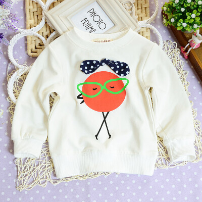 秋季新款多色儿童休闲卫衣套头衫男宝女宝全棉针织卫衣打底衫T恤