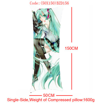 BZD156初音未来带枕芯单面等身抱枕50X150CM