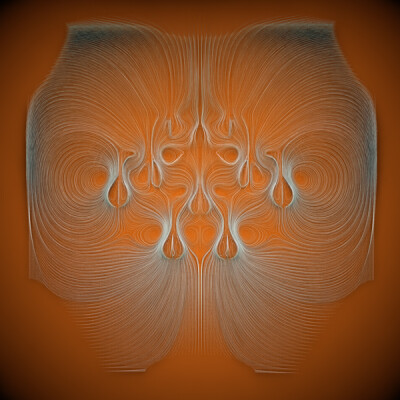 trailing points from sample positions inside a volumetric vector field.