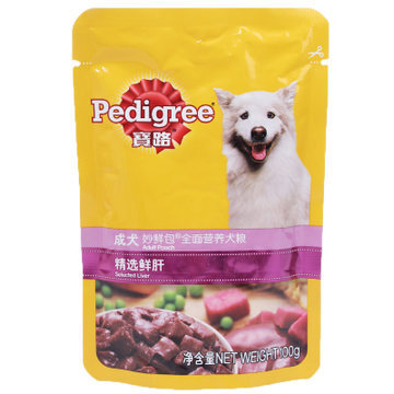 宝路成犬精选鲜肝妙鲜包100g 湿粮包 鲜封 狗狗零食湿粮