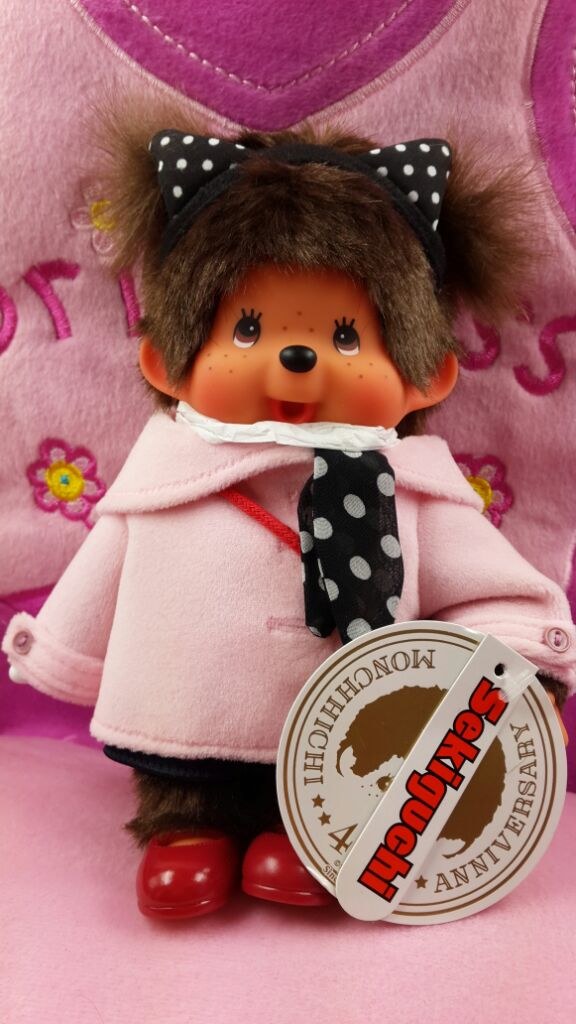 特价 秒杀 日本 正版 蒙奇奇 monchhichi 粉色大衣 喵 猫女郎