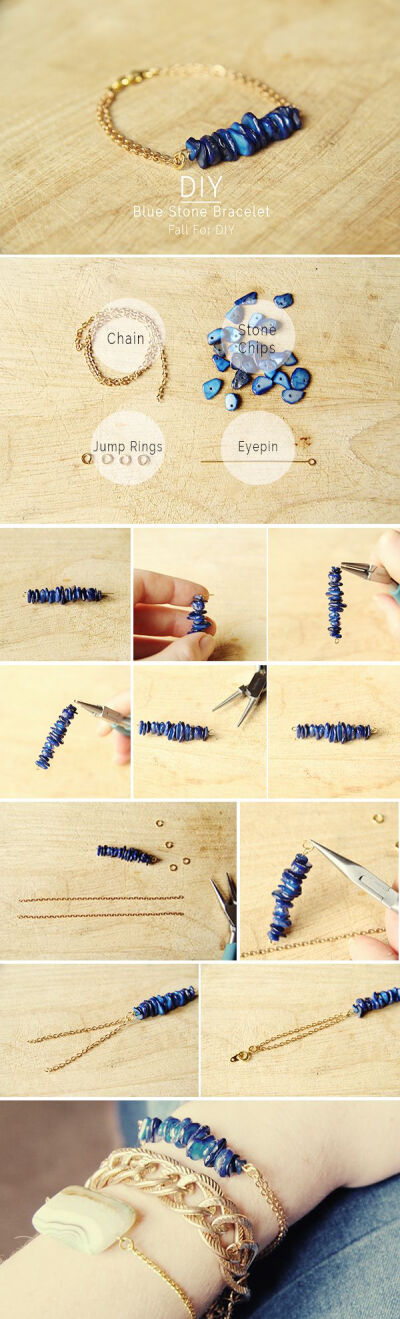 DIY: blue stone bracelet