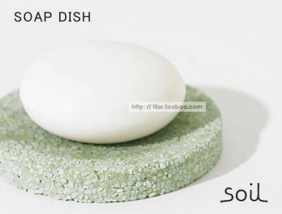 日本soil soap dish浴室用快干肥皂盒 圆形 吸水硅藻土