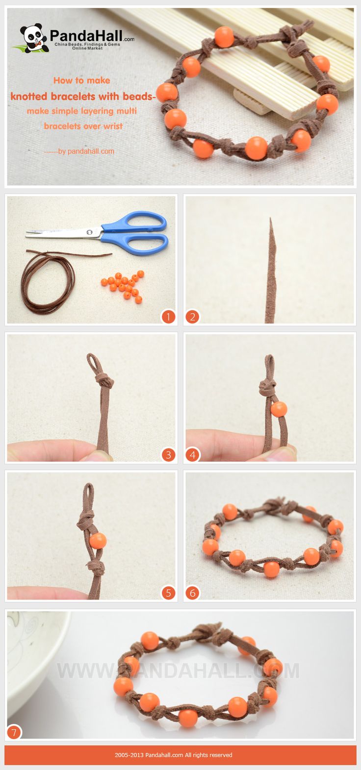 How to Make Knotted Bead Bracelets with Suede Cord