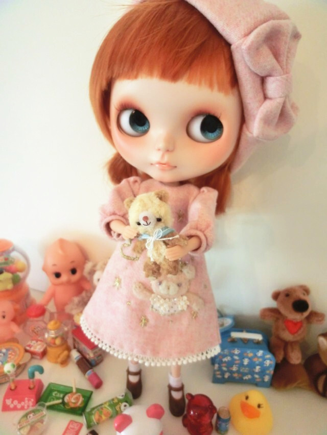 【hello jing】blythe 毛呢连衣裙 娃衣 套装 小熊 d 款sold out