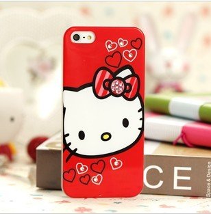 Hello Kitty 苹果iPhone5/5S 手机壳 可爱卡通4/4s保护壳 水钻 女