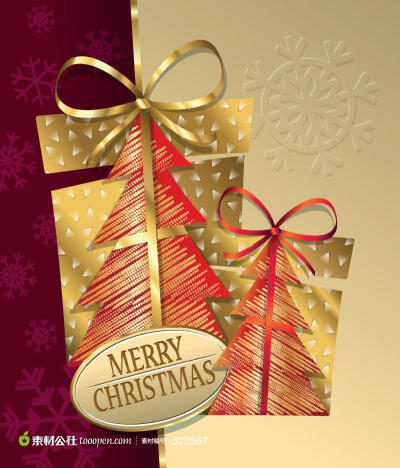 金色圣诞礼物矢量图片设计素材-素材公社免费素材下载并参与传素材送现金活动