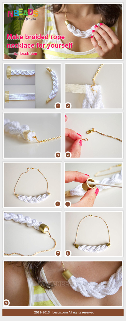 Make braided rope necklace for yourself