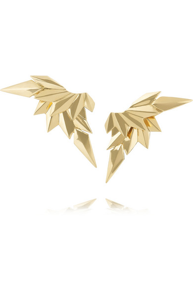 MARIA BLACK FINE JEWELRY 18-karat gold wing earrings $2,220