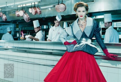 “A Precious Glam” Carmen Kass by Miles Aldridge for Vogue Italia Couture Supplement