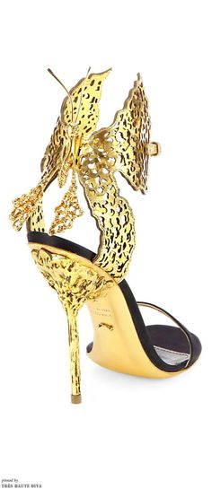 Sergio Rossi Filigree Butterfly Laser-Cut Leather &amp; Satin Sandals