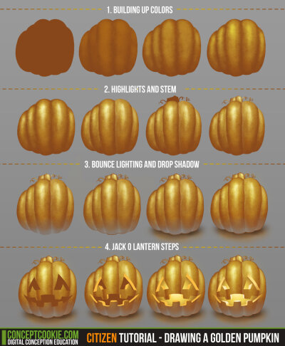 Citizen Tutorial - Drawing a Golden Pumpkin by ConceptCookie