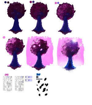 Easy tutorial - Pink Tree by ryky