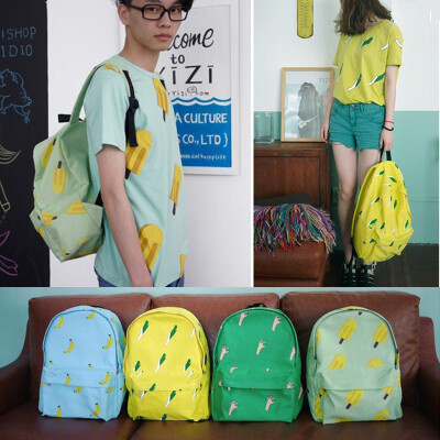 YIZI原创设计日系小清新双肩包学院风男女书包情侣背包