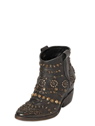 STRATEGIA 80MM EMBELLISHED LEATHER BOOTS