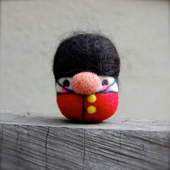 Needle Felted British Royal Guard Egg Doll Made to Order