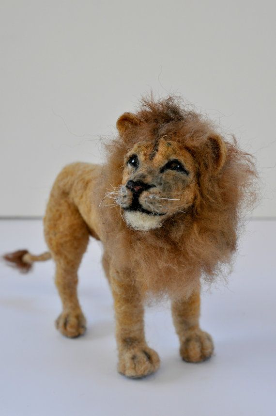 Needle felted Lion Waldorf inspired King of Beasts by darialvovsky