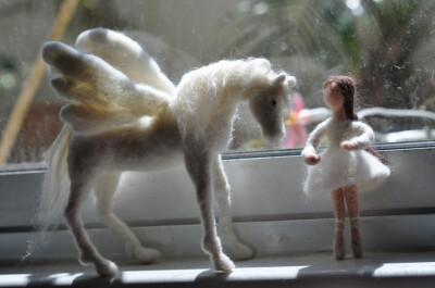 Needle felted Animals pegasus-