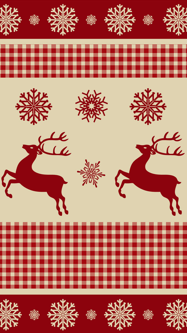 Reindeers and Snowflakes Pattern iPhone 5s Wallpaper