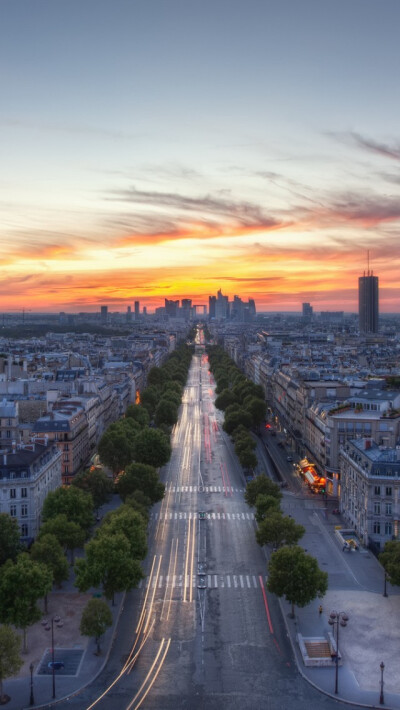 Sunset Paris France iPhone 5s Wallpaper