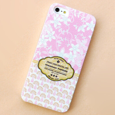 苹果4s手机壳iphone5s保护套皮纹彩绘壳超薄透明韩国新款粉色碎花