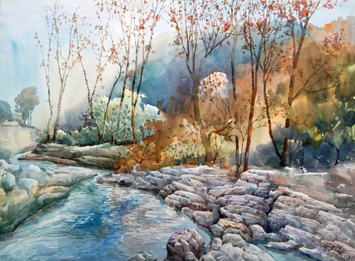 王云功 水彩写生 - 屋檐下的雨滴声 - 未雨绸缪