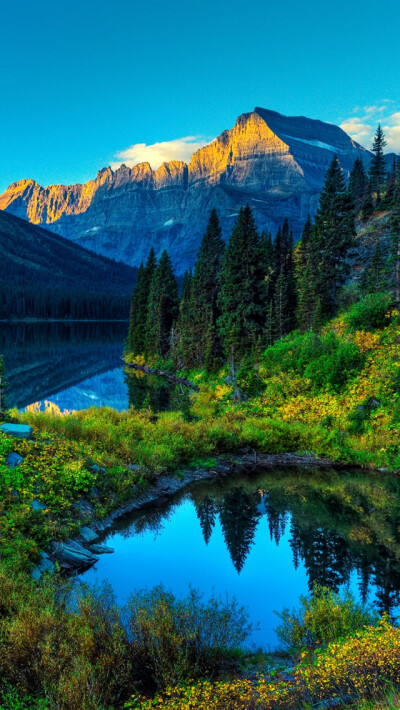 HDR Mountains Lake iPhone 5s Wallpaper