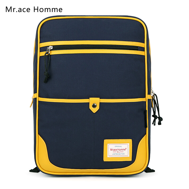 Mr．Ace Homme 韩国定型双肩包潮 休闲学院风背包 心动价：90元