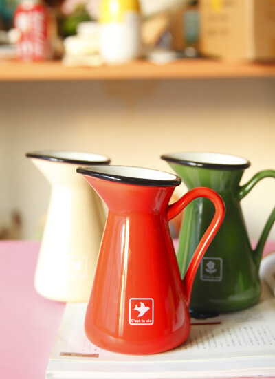 【49包邮】复古陶瓷尖嘴奶壶 花瓶 水壶 马克杯 咖啡壶3款选zakka