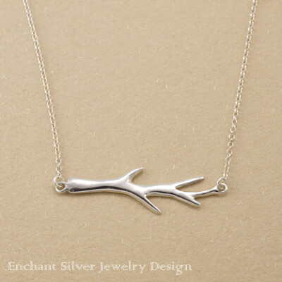 Enchant台湾原创手工连理枝项链纯银项链树枝女