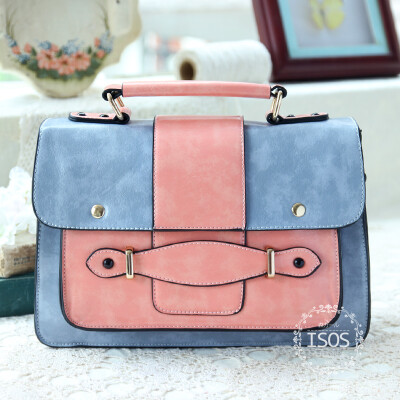 ISOS女潮包韩版森系复古英伦学院风邮差包单肩斜跨女包