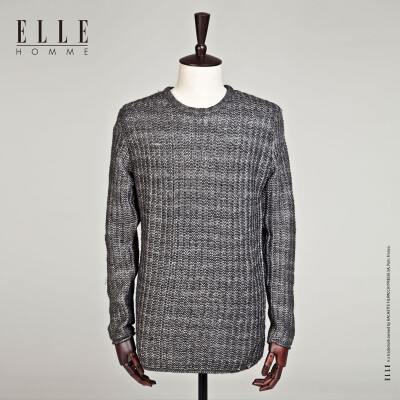 ELLE HOMME秋季新品 都市时尚 男士长袖圆领套头针织衫。