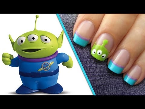 paint toy story alien inspired nail art manicure