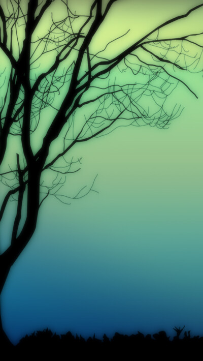 Silhouettes tree iPhone 5s Wallpaper