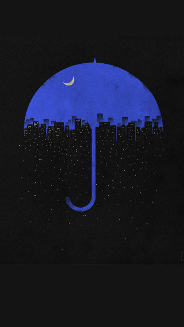 Night umbrella City iPhone 5s Wallpaper