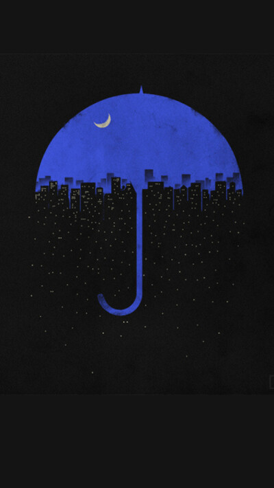 Night umbrella City iPhone 5s Wallpaper