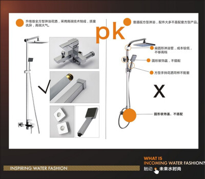 #浴室#【吉美卫浴】全铜方型进口 五档豪华淋浴花洒套装水龙头XGW7359