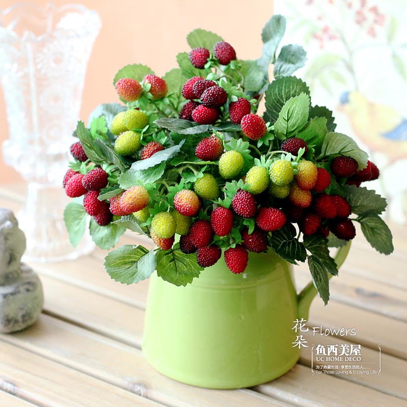 盛夏果实高仿真花束欧式假花装饰花干花客厅餐厅摆设