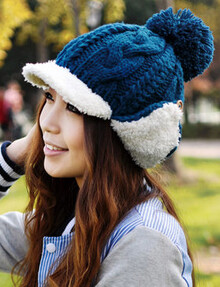 冬日美丽暖暖毛线帽